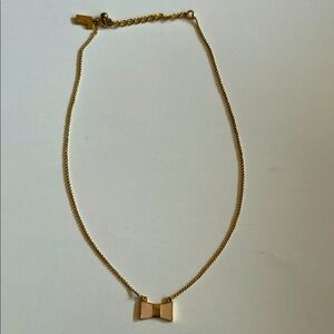 Kate Spade Pink Bow with gold tone Necklace